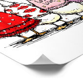 Funny Silly Goose Valentine Trendy Valentine's Day ポスター (角)