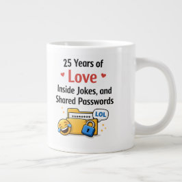 Funny Silver Wedding Anniversary Mug Gift ジャンボコーヒーマグカップ