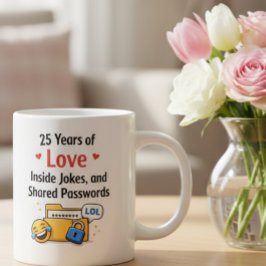 Funny Silver Wedding Anniversary Mug Gift ジャンボコーヒーマグカップ