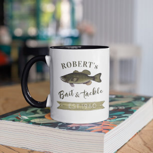 Funny Simple Fisherman Bait and Tackle Sign Fish マグカップ