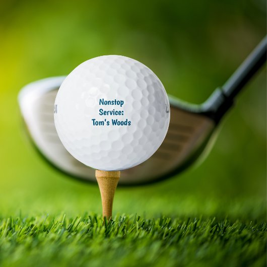 Funny Simple Golfer "Nonstop Service:Name's Woods" ゴルフボール