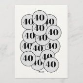 Funny Simple No Fears 40th birthday party   招待状 (裏面)