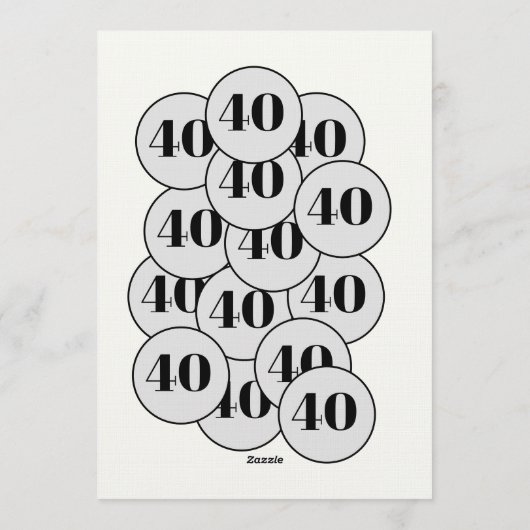 Funny Simple No Fears 40th birthday party   招待状 (裏面)