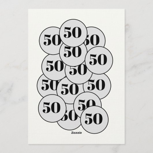 Funny Simple No Fears 50th birthday party   招待状 (裏面)