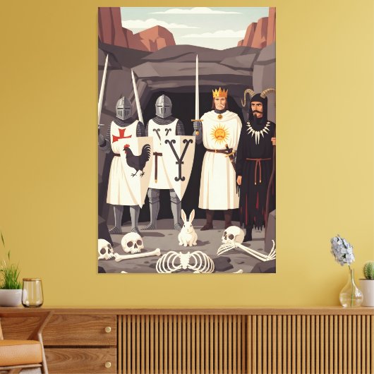 Funny Sir Lancelot and Tim the Enchanter spoof キャンバスプリント (インサイチュ (リビング))