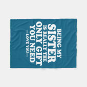 Funny Sister Sarcastic Sibling Humor Quote From Br フリースブランケット (正面(横))