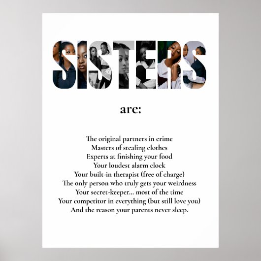 Funny SISTERS Poster – Hilarious Gift for Sister ポスター (正面)