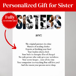 Funny SISTERS Poster – Hilarious Gift for Sister ポスター