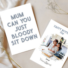 Funny Sit down Mother's day photo Card  シーズンカード