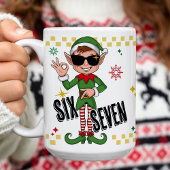 Funny Six Seven 67 6 7 Meme Christmas Elf Holiday コーヒーマグカップ