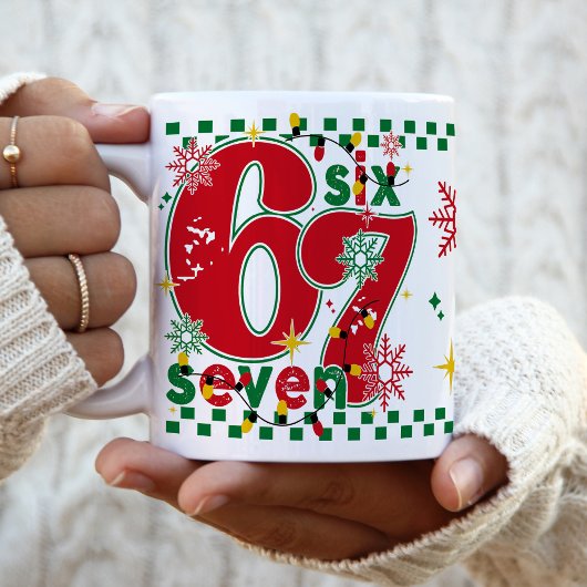 Funny Six Seven 67 6 7 Meme Fun Christmas Gift コーヒーマグカップ