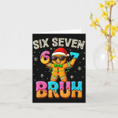 Funny Six Seven 67 Bruh Gingerbread 6 7 Meme Chris カード (黄色い花)