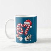 Funny Six Seven 67 Christmas Candy Cane Festive Ho コーヒーマグカップ (左)