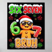 Funny Six Seven 67 Gingerbread Meme Xmas Christmas ポスター (正面)