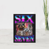 Funny Six Seven 67 Meme 67 Racoon Meme Bootleg Gra カード (正面)