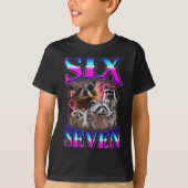Funny Six Seven 67 Meme 67 Racoon Meme Bootleg Gra Tシャツ (正面)