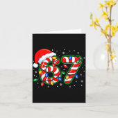 Funny Six Seven 67 Meme 6 7 Christmas Candy Cane B カード (黄色い花)