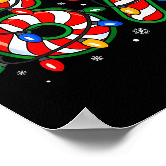 Funny Six Seven 67 Meme 6 7 Christmas Candy Cane B ポスター (角)