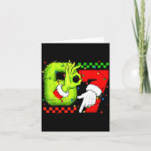 Funny Six Seven 67 Meme 6 7 Christmas Elf Hand Boy カード (正面)