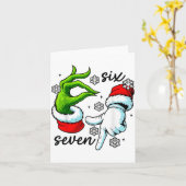 Funny Six Seven 67 Meme 6 7 Christmas Elf Hand Boy カード (黄色い花)