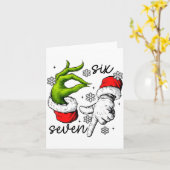 Funny Six Seven 67 Meme 6 7 Christmas Elf Hand Boy カード (黄色い花)