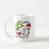 Funny Six Seven 67 Meme 6 7 Christmas Elf Hand Boy コーヒーマグカップ (左)