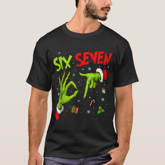 Funny Six Seven 67 Meme 6 7 Christmas Elf Hand Boy Tシャツ (正面)
