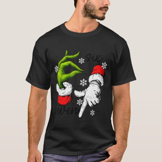 Funny Six Seven 67 Meme 6 7 Christmas Elf Hand Boy Tシャツ (正面)