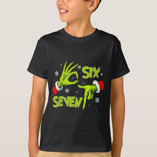 Funny Six Seven 67 Meme 6 7 Christmas Elf Hand Boy Tシャツ (正面)