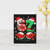 Funny Six Seven 67 Meme 6 7 Christmas Santa Hand B カード (黄色い花)
