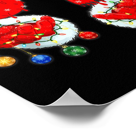 Funny Six Seven 67 Meme 6 7 Christmas Santa Hand B ポスター (角)