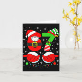 Funny Six Seven 67 Meme 6 7 Elf Santa Christmas Pa カード (黄色い花)
