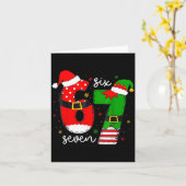 Funny Six Seven 67 Meme 6 7 Elf Santa Christmas Pa カード (黄色い花)