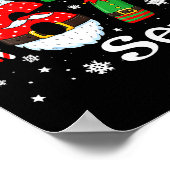 Funny Six Seven 67 Meme 6 7 Elf Santa Christmas Pa ポスター (角)