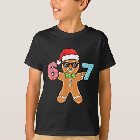 Funny Six Seven 67 Meme 6 7 Gingerbread Christmas  Tシャツ (正面)