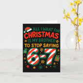 Funny Six Seven 67 Meme All I Want For Christmas B カード (黄色い花)
