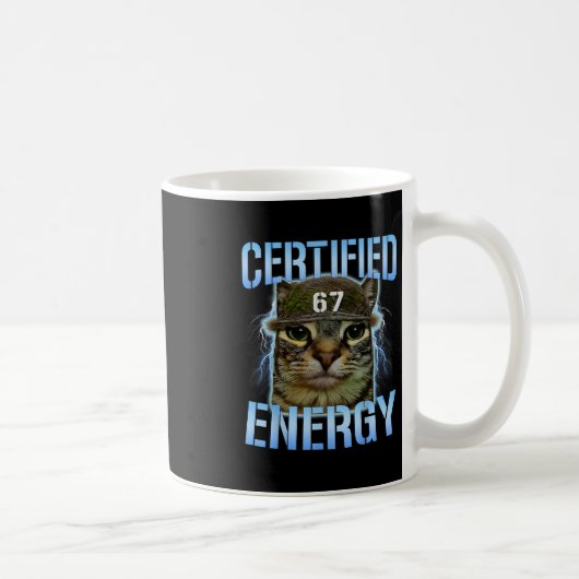 Funny Six Seven 67 Meme Certified Energy Cursed Ca コーヒーマグカップ (右)
