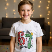 Funny Six Seven 67 Meme Christmas Lights Kids トライブレンドTシャツ
