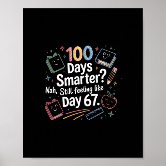 Funny Six Seven 67 Meme For 100th Day Of School Ki ポスター (正面)