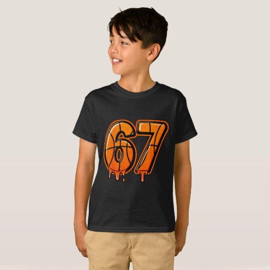 Funny Six Seven 67 Meme Gen Alpha 67 Basketball Fo Tシャツ (正面フル)