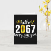 Funny Six Seven 67 Meme Happy New Year  カード (黄色い花)