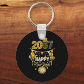 Funny Six Seven 67 Meme Happy New Year  キーホルダー (正面)
