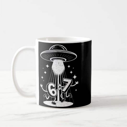Funny Six Seven 67 Meme Internet Meme Ufo Gen Alph コーヒーマグカップ (左)