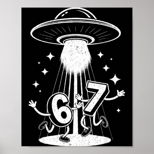 Funny Six Seven 67 Meme Internet Meme Ufo Gen Alph ポスター (正面)
