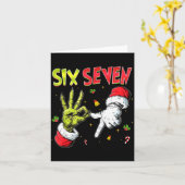 Funny Six Seven 67 Meme Monster Santa Christmas Pa カード (黄色い花)