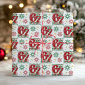 Funny Six Seven 67 Meme Retro Xmas Humor Christmas ラッピングペーパー