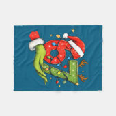 Funny Six Seven 67 Meme Santa Christmas Brainrot P フリースブランケット (正面(横))