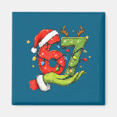 Funny Six Seven 67 Meme Santa Christmas Brainrot P マグネット (正面)