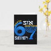 Funny Six Seven 67 Meme Sarcastic Hanukkah Chanuka カード (黄色い花)