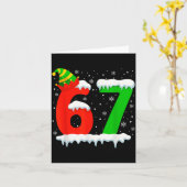 Funny Six Seven 67 Meme Saying 6 7 Elf Christmas T カード (黄色い花)